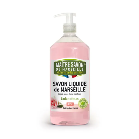 Maitre Savon de Marseille สบู่เหลวธรรมชาติ 100% กลิ่นกุหลาบ Liquid Soap Rose (1 Litre) - Organic Pavilion