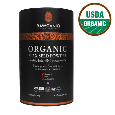 Rawganiq Organic Golden Flax Seed (300gm) - Organic Pavilion