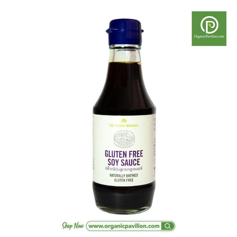 PB ซีอิ๊วสูตรกลูเตนฟรี ตราพีบี ฟาร์ม Farm Gluten Free Soy Sauce (200ml) - Organic Pavilion
