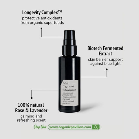 Skin Regimen RECHARGING MIST Hydrating Facial Mist รีชาร์จจิ้ง มิสท์ (100 ml) - Organic Pavilion