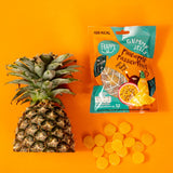 Frappy Gummy แฟรปปี้ กัมมี่ รสสับปะรด & เสาวรส ผสมวิตามินซี Plus Vitamin C - Pineapple & Passion Fruits Flavored (32 g) - Organic Pavilion