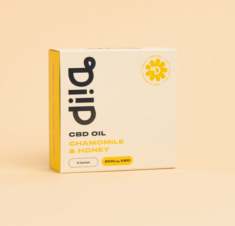Diip CBD Oil 300 mg น้ำมันซีบีดี 300 มก.รส คาโมลมายด์ และ น้ำผึ้ง Chamomile & Honey Flavor (10 Sachets) - Organic Pavilion