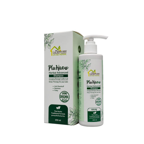 Ban Mor Laong PluKaow Herbal Advanced Shampoo บ้านหมอละออง แชมพูสมุนไพรพลูคาวแอ๊ดวานซ์ (150 ml) - Organic Pavilion