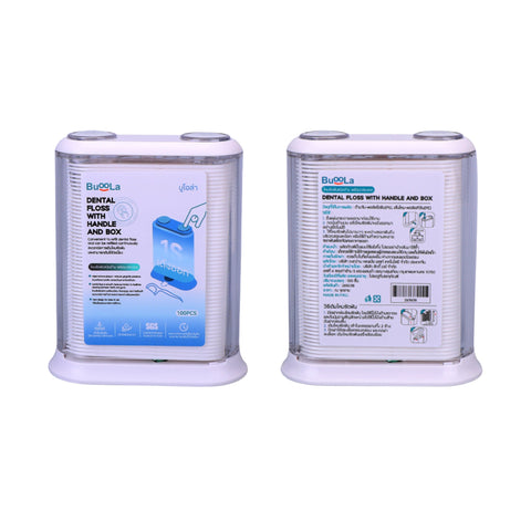Buoola Dental Floss Picks With Dispenser บูโอล่า ไหมขัดฟันแบบกล่องกด 100 ชิ้น (100 pcs) - Organic Pavilion