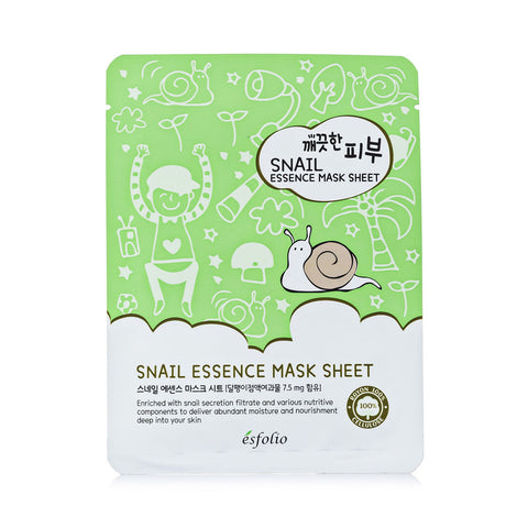 ESFOLIO เอสโฟลิโอ แผ่นมาส์กหน้า สูตรสารสกัดจากโสมและเมือกหอยทาก Pure Skin Snail Essence Mask Sheet (1 pc x 25 ml) - Organic Pavilion