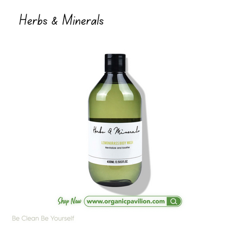 Herbs & Minerals Lemongrass Body Wash (400ml) เฮิร์บแอนด์มิเนรอล สบู่เหลวตะไคร้บ้าน - Organic Pavilion