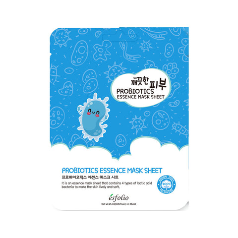 ESFOLIO เอสโฟลิโอ แผ่นมาส์กหน้า สูตรสารสกัดจากโพรไบโอติกส์ Pure Skin Probiotics Essence Mask Sheet (1 pc x 25 ml) - Organic Pavilion