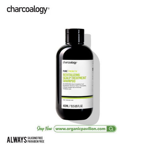 Charcoalogy Revitalizing Scalp Treatment Toning Shampoo (400ml) ชาร์โคโลจีแชมพูถ่านไม้ไผ่ สูตรลดผมขาดร่วง - Organic Pavilion