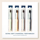 Kvell คเว็ล แปรงสีฟันสูตรขนแปรงชาร์โคลนุ่มพิเศษ Extra Soft Charcoal Toothbrush (1pc.) - Organic Pavilion
