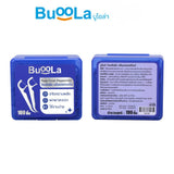 Buoola Dental Floss Picks Peppermint Flavor บูโอล่า ไหมขัดฟันแบบมีด้าม กลิ่นเปปเปอร์มิ้น (100 pcs) - Organic Pavilion