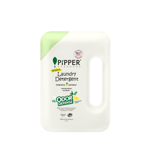 Pipper Standard Laundry Detergent Odor Defense - Lemon Soda Scent พิพเพอร์ สแตนดาร์ด ผลิตภัณฑ์ซักผ้า แบบขวด สูตรลดกลิ่นอับ กลิ่นเลม่อนโซดา (900 ml) - Organic Pavilion
