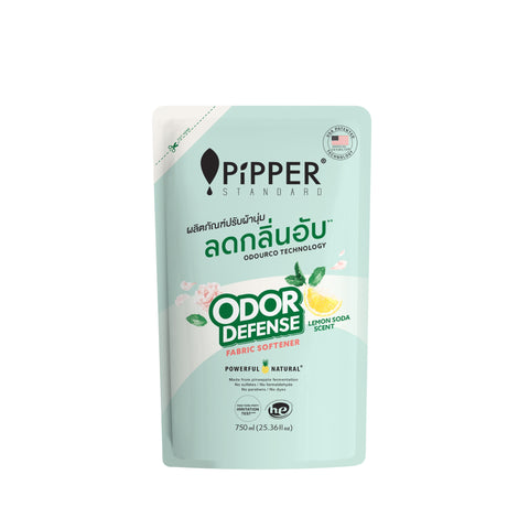 Pipper Standard Refill Fabric Softener Odor Defense - Lemon Soda Scent พิพเพอร์ สแตนดาร์ด ผลิตภัณฑ์ปรับผ้านุ่ม ชนิดถุงเติม สูตรลดกลิ่นอับ กลิ่นเลม่อนโซดา (750 ml) - Organic Pavilion