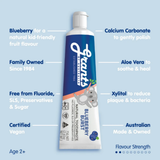 Grants of Australia Kids Natural Toothpaste (Fluoride Free) - Blueberry Burst  แกรนท์ ออฟ ออสเตรเลีย ยาสีฟันธรรมชาติสำหรับเด็ก สูตรบลูเบอร์รี่ เบิซท (75 g