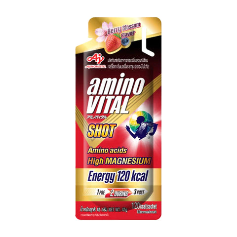 Amino Vital Red Shot Premium - Berry Blossom Flavor (45g) อะมิโน ไวทัล เจลพลังงานผสมกรดอะมิโน - Organic Pavilion