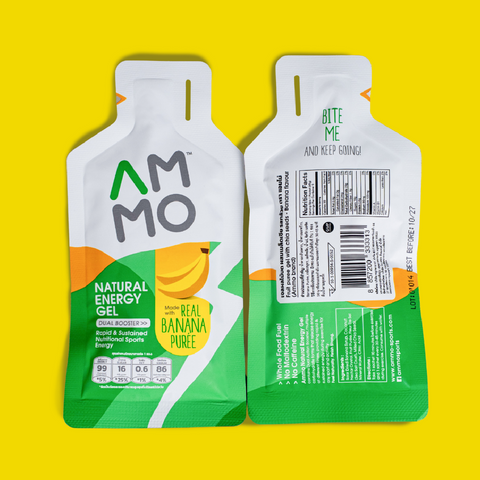 AMMO (Sachet / Box) Natural Energy Gel From Real Fruit with Chia Seed แอมโม่ เอ็นเนอร์จีเจลผลไม้บด ผสมเมล็ดเจีย (ซอง / กล่อง)