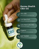 Karma Health คาร์มาร์ เฮลท์ ฟูลสเปกตรัม น้ำมันกัญชง 10% 1000 มก. Full Spectrum CBD Oil 10 % (1000 mg in 10 ml) - Organic Pavilion