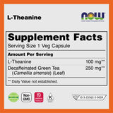 Now Foods L-Theanine and Green Tea Leaf Powder Dietary Supplement Product (90 Capsules) ผลิตภัณฑ์เสริมอาหาร แอล-ธีอะนีน และ ผงใบชาเขียว (90 แคปซูล) - Organic Pavilion