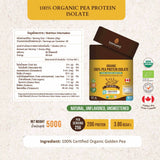 Rawganiq Organic Pea Protein Isolate No Sugar Added โปรตีนถั่วลันเตาออร์แกนิค 100% รสธรรมชาติ (ไม่มีน้ำตาล) (500g)