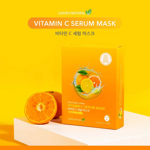 Leaves Natural Vitamin C Serum Mask (25 ml) ลีฟ แนชเชอรัล วิตามิน ซี เซรั่ม มาร์ก