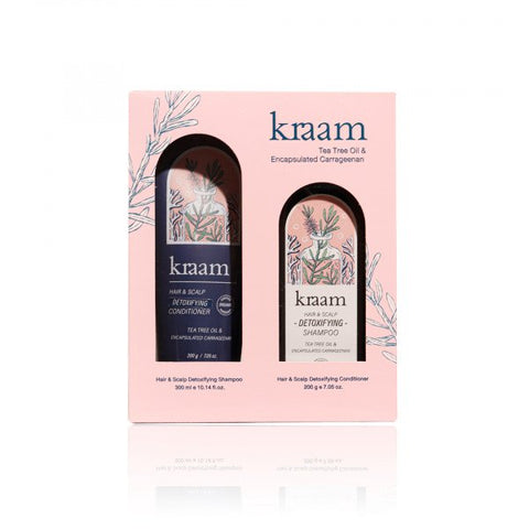 KRAAM Hair & Scalp Detoxifying Essential Set เซทดีท๊อกซ์เส้นผมและหนังศีรษะ (Tea Tree Oil & Encapsulated Carrageenan) (1 Set) - Organic Pavilion