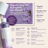 Kvell น้ำยาบ้วนปากสมุนไพรออร์แกนิคผสมโพรโพลิส Organic Lavender & Propolis Mouthwash (250 ml) - Organic Pavilion