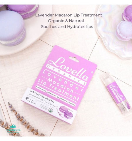 Lovella โลเวล่า ลิปบาล์ม กลิ่นลาเวนเดอร์ มาการอง Lavender Macaron Lip Treatment (5 g) - Organic Pavilion