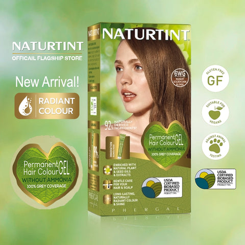 Naturtint ผลิตภัณฑ์เปลี่ยนสีผม - 6WG (Radiant Golden Dark Blonde / น้ำตาลสว่างประกายทองเข้ม) Permanent Hair Colour Gel (170 ml)