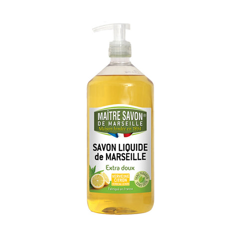 Maitre Savon de Marseille สบู่เหลวธรรมชาติ 100% กลิ่นเวอร์บีน่า เลมอน Liquid Soap Verbena Lemon (500 ml or 1 L) - Organic Pavilion