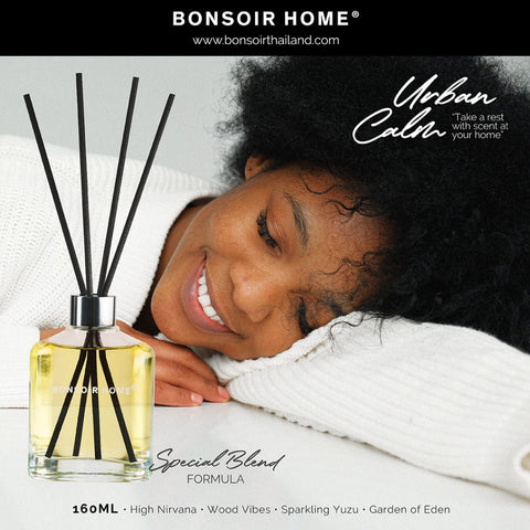 Bonsoir Home บองซัวร์ โฮม ก้านน้ำหอมปรับอากาศ กลิ่นหอมอโรม่าสุดพิเศษ Natural Reed Diffuser Exclusive Aroma Scent (160ml) - Organic Pavilion
