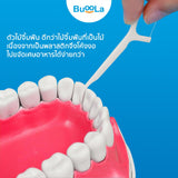 Buoola Dental Floss Picks Peppermint Flavor บูโอล่า ไหมขัดฟันแบบมีด้าม กลิ่นเปปเปอร์มิ้น (100 pcs) - Organic Pavilion