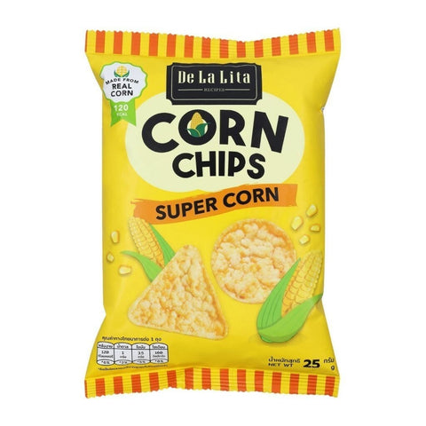 De La Lita เดอลาลิต้า คอร์นชิปส์ ขนมคลีน Corn Chips ขนมอบกรอบอร่อย แคลต่ำไม่ทอด ทำจากข้าวโพด 100% (25g)