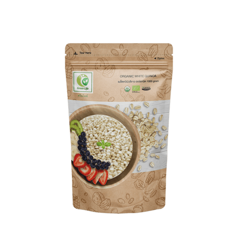 Green Life Organic White Quinoa เมล็ดควินัวสีขาว ออร์แกนิค (1000 g) - Organic Pavilion