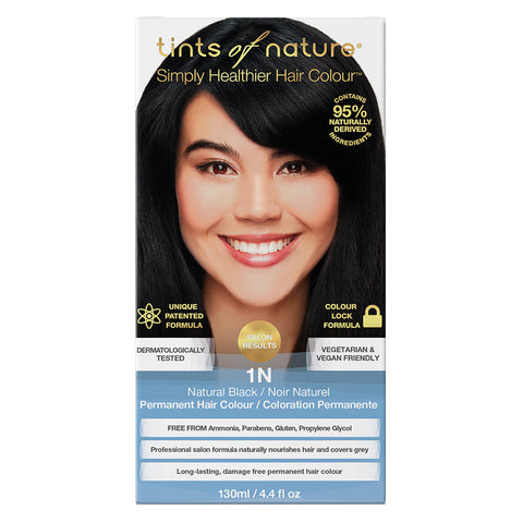 Tints of Nature 1N Natural Black - Permanent Hair Colour (130ml) - Organic Pavilion