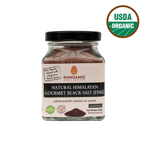 Rawganiq Natural Himalayan Gourmet Black Salt (Fine) – Kala Namak (200g) - Organic Pavilion