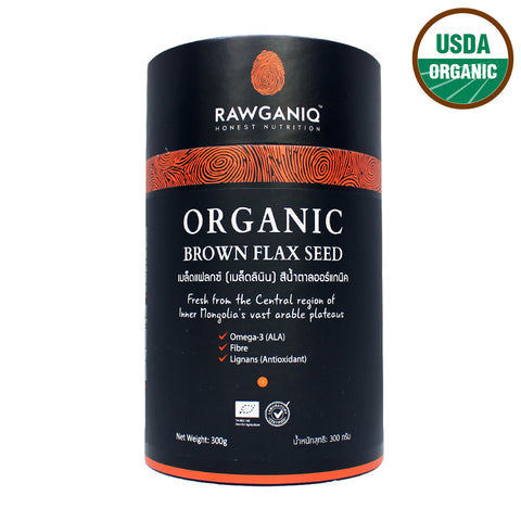 Rawganiq Organic Brown Flax Seed (300gm) - Organic Pavilion