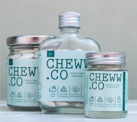 Cheww.co Original Spearmint Toothpaste Tabs ยาสีฟันเม็ดชิวว์ดอทโค กลิ่นเสปียร์มิ้นท์ (30 Tabs, 60 Tabs or 180 Tabs) - Organic Pavilion