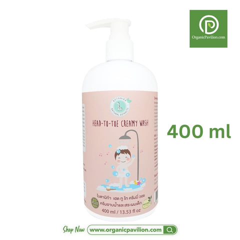 Botanika ครีมอาบน้ำและสระผมเด็ก สูตรอ่อนโยน Head-to-Toe Creamy Wash (400 ml) - Organic Pavilion