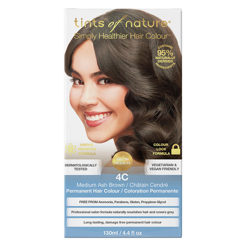 Tints of Nature 4C Medium Ash Brown - Permanent Hair Colour (130ml)