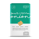The Real Clean Snacks โอ๊ตและอัลมอนด์อบกรอบ รสซาวครีมและหัวหอม Superskinny Oat & Almond Crisps - Sour Cream Onion (30 g) - Organic Pavilion