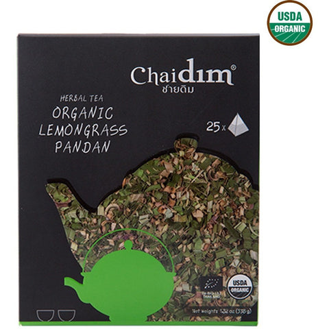 Chaidim Organic Lemongrass Pandan Herbal Tea 25 tea bags (37.5gm) - Organic Pavilion