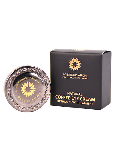 Mystique Arom Natural Coffee Eye Cream Retinol Night Treatment (10ml) - Organic Pavilion