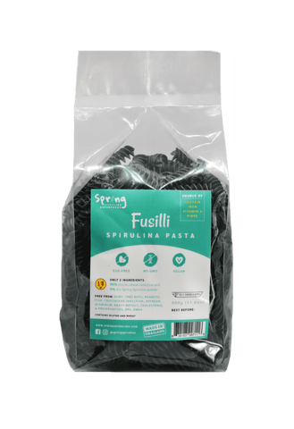 Spring Spirulina Premium Pasta Fusilli Spirulina – 13.4% Protein เส้นพาสต้า ฟูซิลลี่ ผสมสาหร่ายสไปรูลินา โปรตีน 13.4% (500g) - Organic Pavilion