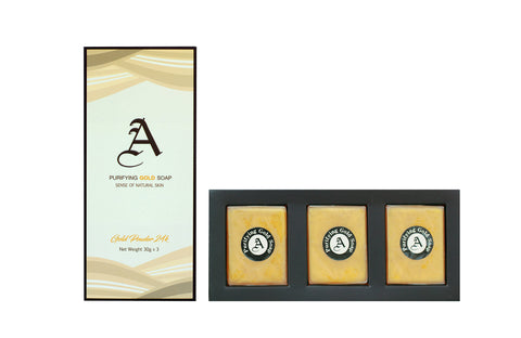 Phannachat Purifying Gold Soap Set (3 x 30gm) - Organic Pavilion