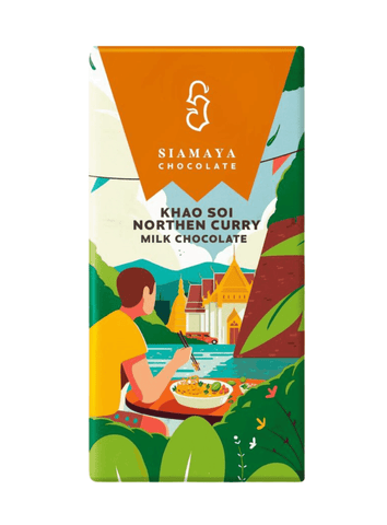 Siamaya Chocolate Khao Soi Northen Curry Milk Chocolate สยามมายา ช็อกโกแลตนม รสข้าวซอย (75 g) - Organic Pavilion