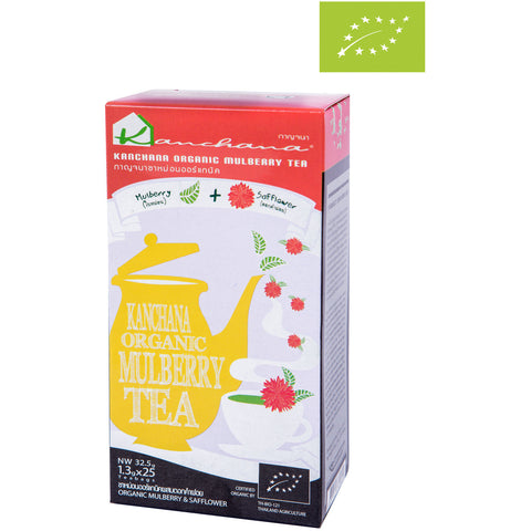 Kanchana Organic Mulberry Tea + Safflower 25 Teabags (32.5g) - Organic Pavilion