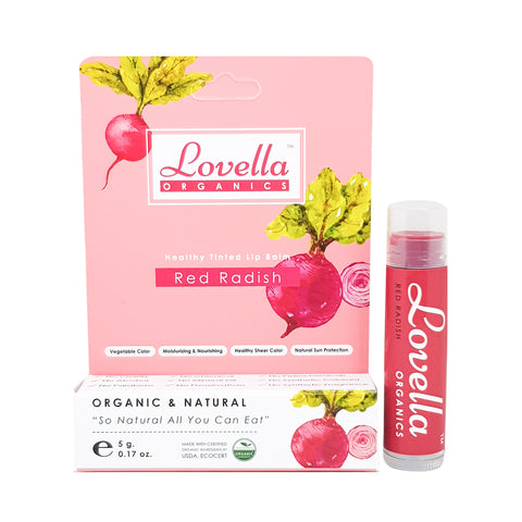 Lovella Healthy Tinted Lip Balm: Red Radish (5g) - Organic Pavilion