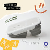 Refill Station Collapsible Silicone Lunch Box (2 sections) ซิลิโคน กล่องข้าวพับได้ (2 ช่อง) (350g) - Organic Pavilion
