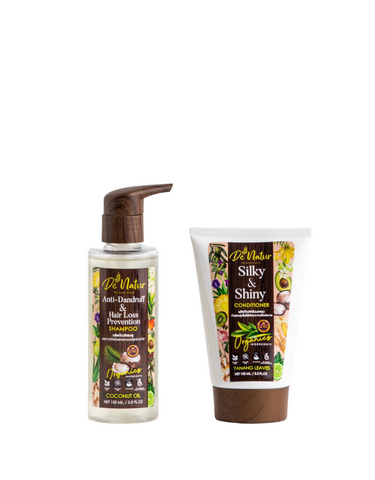 De Natur Anti-Dandruff Hair Loss Prevention Shampoo (150ml) + Silky Shiny Conditioner (100ml) - Organic Pavilion