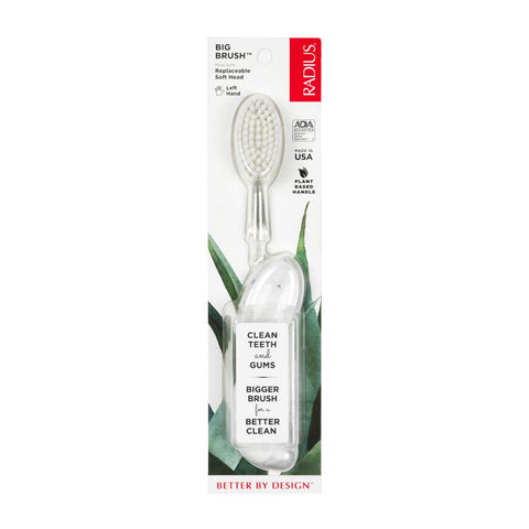 Radius Big Brush Toothbrush (Left Hand) - Ice แปรงสีฟัน (ถนัดซ้าย) - น้ำแข็งสี (60g) - Organic Pavilion