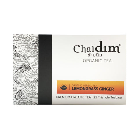 Chaidim Organic Lemongrass Ginger Herbal Tea 25 tea bags (50gm) - Organic Pavilion